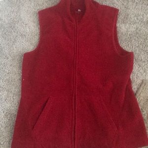 Red fleece vest